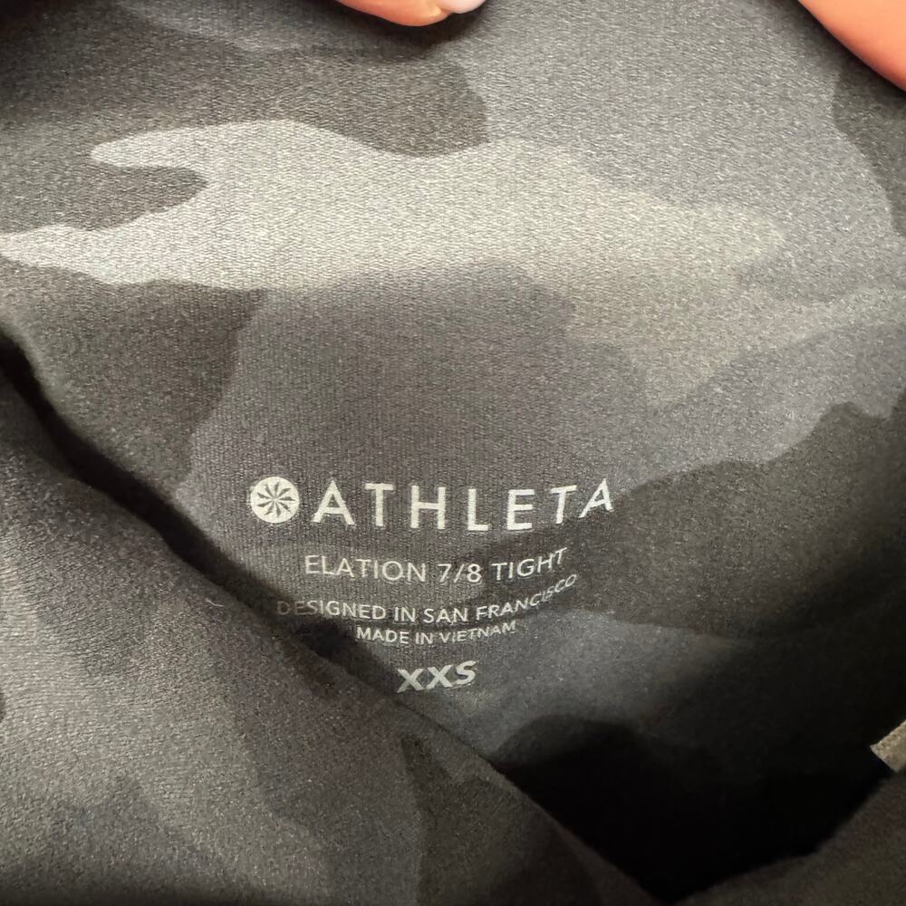 Athleta Womens Elation 7/8 Tight Camo Printed Black Gray Size XXS Leggings - Picture 7 of 12